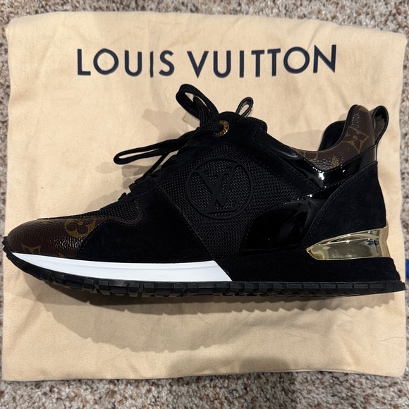 Louis Vuitton Black and Gold Suede Sneakers